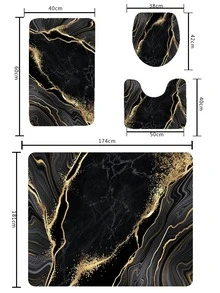1 pieza Alfombra de baño con estampado de mármol o 1 pieza cortina de ducha - Multicolor - Ver 5