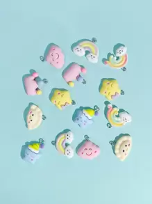 14入組卡通DIY吊墜 - 彩色 - 查看 1