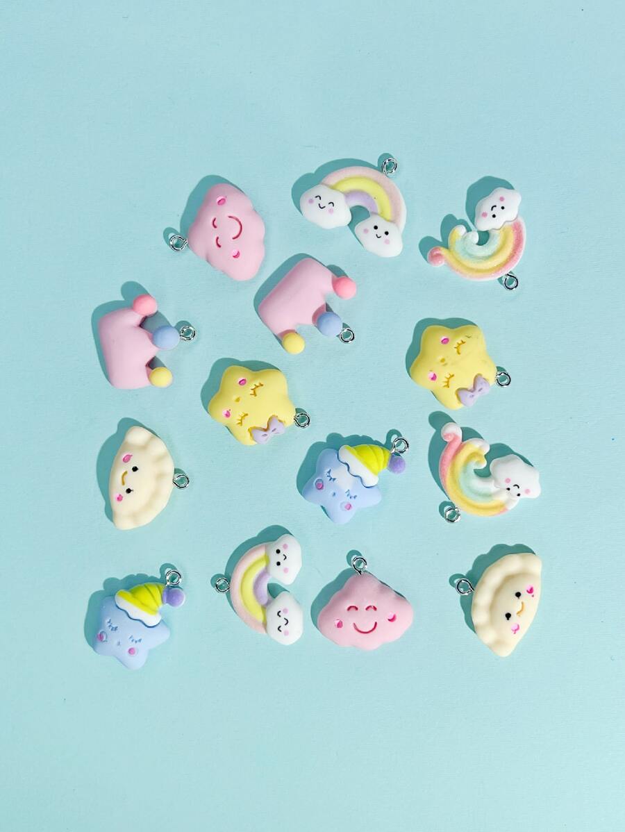 14入組卡通DIY吊墜 - 彩色 - 查看 1