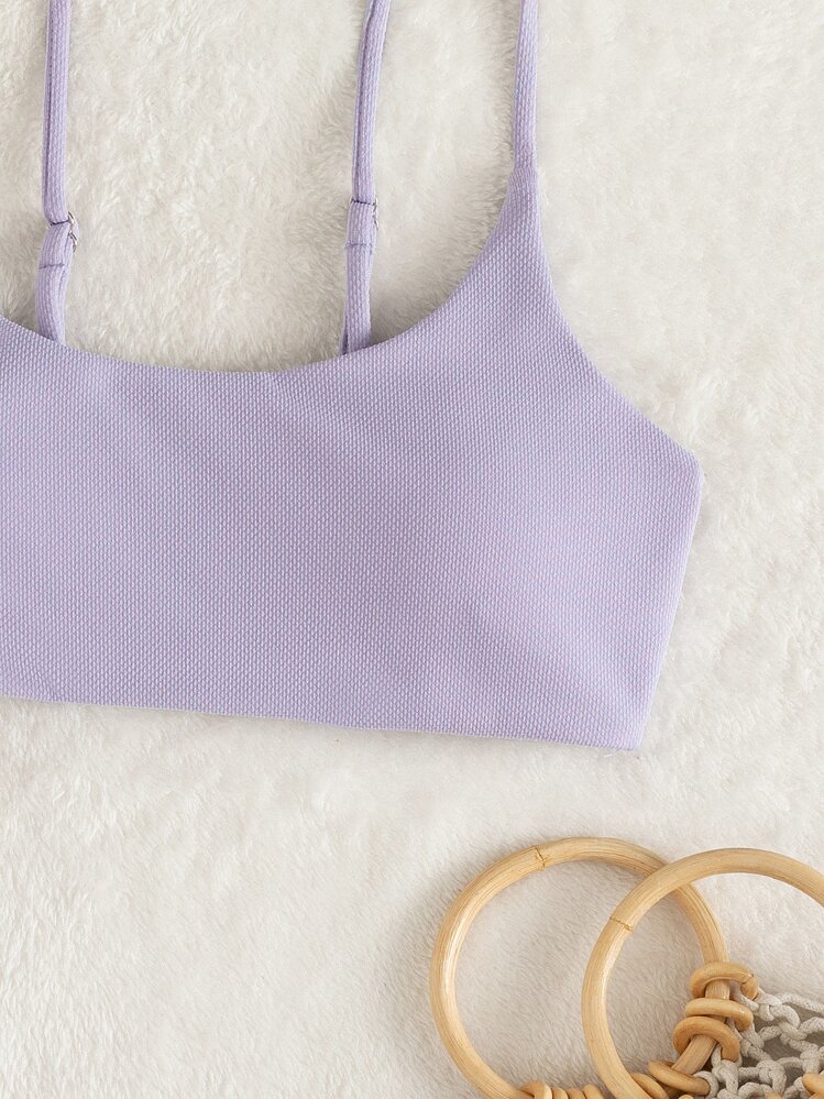 Swim Mod Top bikini con tira - Lila Púrpura - Añade 4