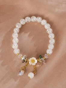 花朵裝飾串珠手鏈 - 彩色 - 查看 6