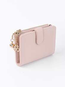 Clover & Ball 装饰口袋钱包 小号 ID 窗口双折女士钱包 迷你 薄款 轻便 拉链 信用卡 现金 便携 简约 时尚 现代商务 周年纪念 情人节 生日礼物 女孩 女士 女士礼物 礼品袋 礼物 教师礼物 热粉色商务休闲钱包 钥匙扣 学校用品 教师礼物 开学礼物 女士钱包 钱包 小钱包 - 粉色 - 查看 1