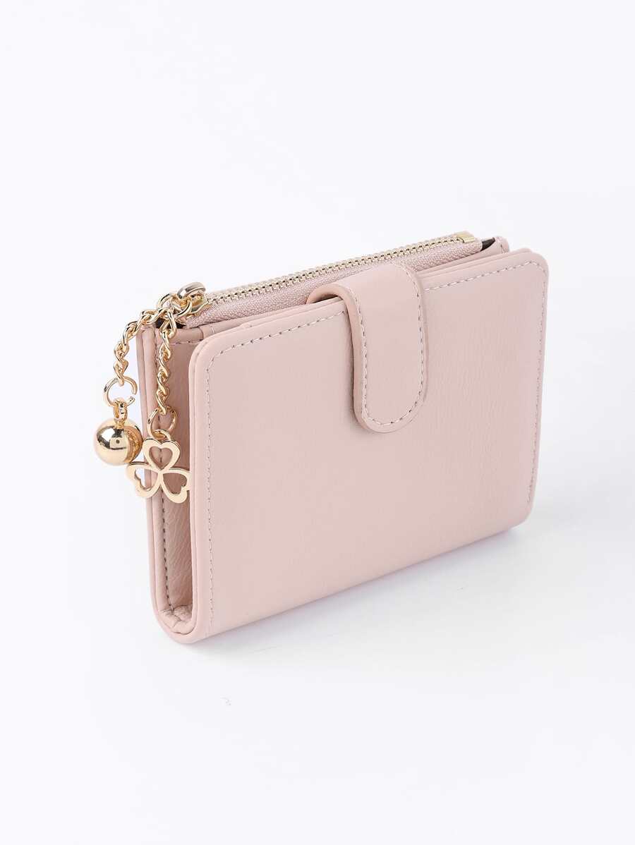 Clover & Ball 装饰口袋钱包 小号 ID 窗口双折女士钱包 迷你 薄款 轻便 拉链 信用卡 现金 便携 简约 时尚 现代商务 周年纪念 情人节 生日礼物 女孩 女士 女士礼物 礼品袋 礼物 教师礼物 热粉色商务休闲钱包 钥匙扣 学校用品 教师礼物 开学礼物 女士钱包 钱包 小钱包 - 粉色 - 查看 1