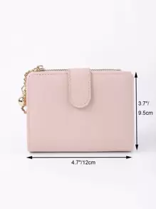 Clover & Ball 装饰口袋钱包 小号 ID 窗口双折女士钱包 迷你 薄款 轻便 拉链 信用卡 现金 便携 简约 时尚 现代商务 周年纪念 情人节 生日礼物 女孩 女士 女士礼物 礼品袋 礼物 教师礼物 热粉色商务休闲钱包 钥匙扣 学校用品 教师礼物 开学礼物 女士钱包 钱包 小钱包 - 粉色 - 查看 3