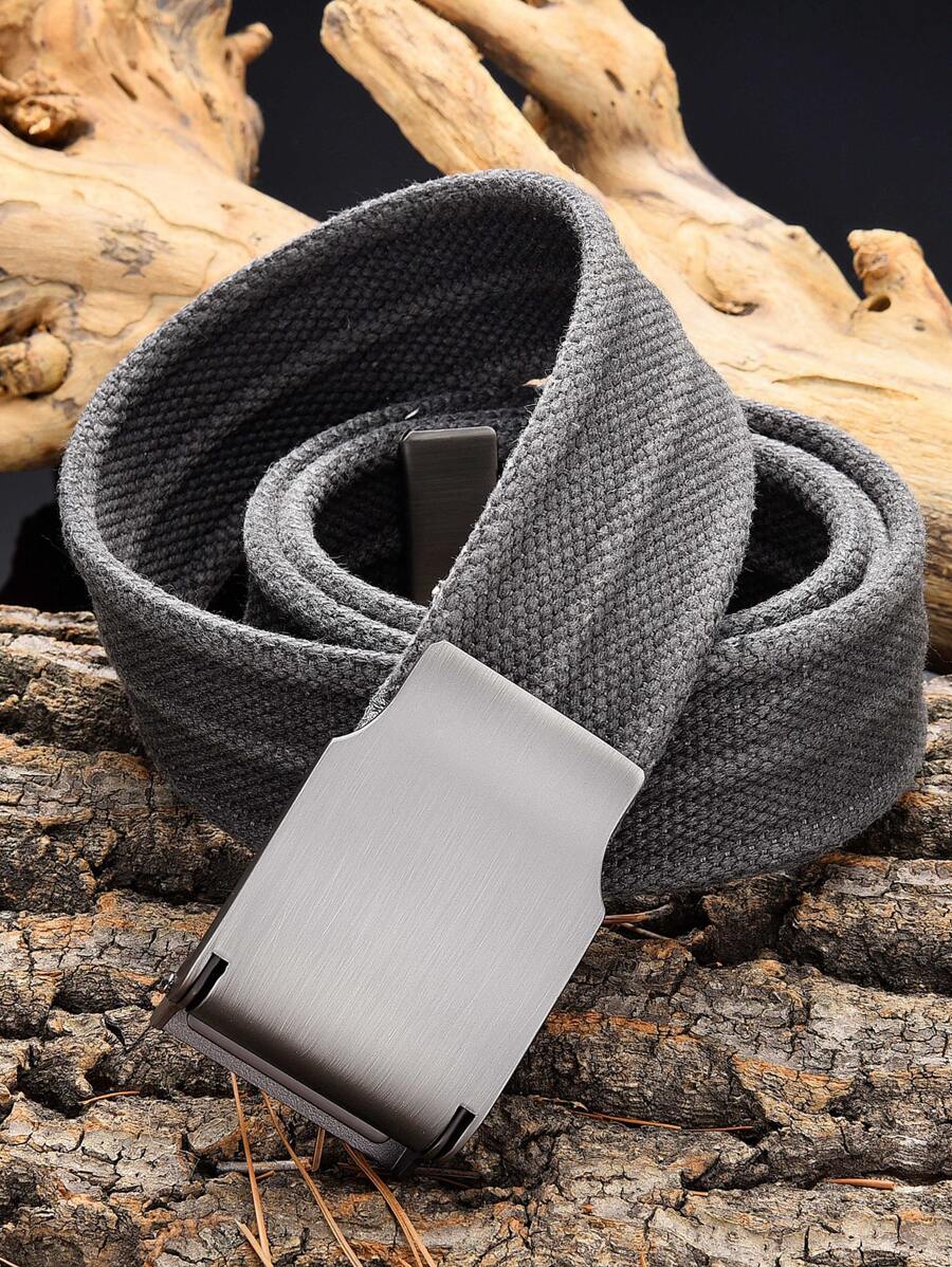 1入組男士極簡復古軟帶腰帶 - 灰色 - 查看 1