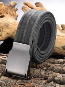 1入組男士極簡復古軟帶腰帶 - 灰色 - 查看 2