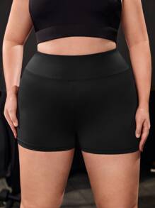 Gameset SHEIN Sport Plus Softness Scrunch Butt Sports Shorts - Black - View 4