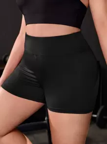 Gameset SHEIN Sport Plus Softness Scrunch Butt Sports Shorts - Black - View 5