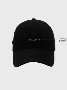 Men Smile Face Digital Printed Cap - Black - View 3