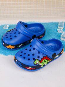 Boys Cartoon Dinosaur Pattern Vented Clogs