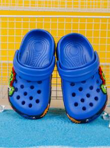 Boys Cartoon Dinosaur Pattern Vented Clogs