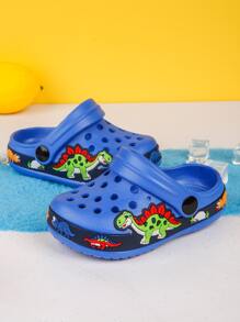 Boys Cartoon Dinosaur Pattern Vented Clogs
