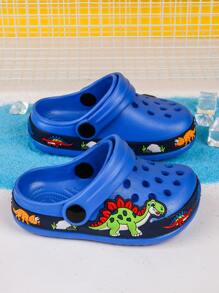 Boys Cartoon Dinosaur Pattern Vented Clogs