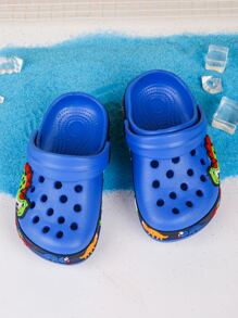 Boys Cartoon Dinosaur Pattern Vented Clogs