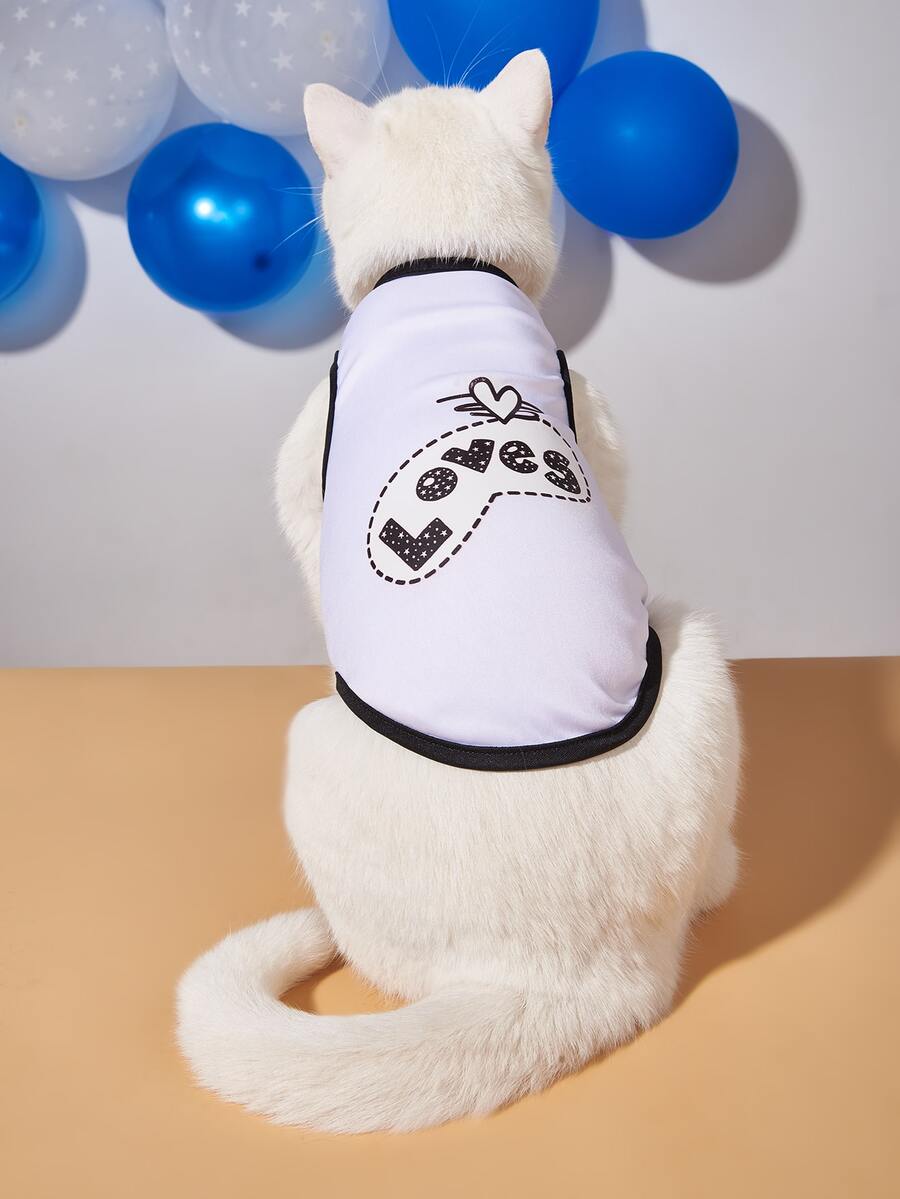 1pc Letter Graphic Pet Tank - Multicolor - View 1