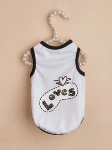 1pc Letter Graphic Pet Tank - Multicolor - View 2