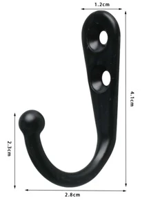 2pcs Alloy Wall Hook - Black - View 4
