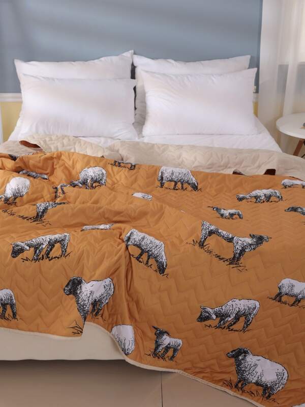 Eid Animal Pattern Quilted Bedspread
