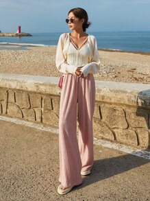 DAZY Slant Pocket Wide Leg Pants,Teacher Pants