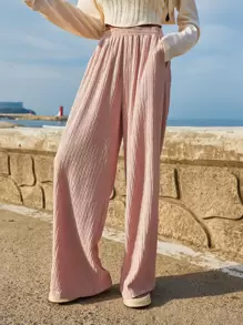 DAZY Slant Pocket Wide Leg Pants,Teacher Pants