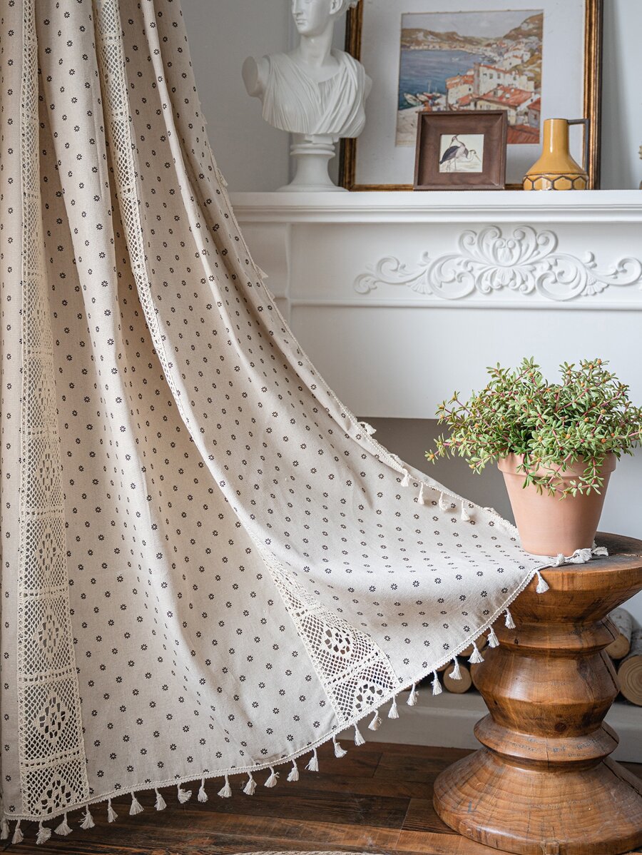 Rèm đơn trang trí tua - Nhiều màu - Xem 1