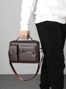 WEIXIER New Retro Messenger Bag, Shoulder Bag, Chest Bag, Crossbody Bag, Waist Bag, Handbag For Men, Large Capacity, Convenient Carrying, Simple & Casual Style, Multi-Color, Suitable For Students, Gatherings, Short Trips Winter Brown Bag Back To School Valentine Gifts Vintage Vacation Gift Bag Pack Cross Body Bag Spring Vintage Bags School Supplies Purse Sling Bag Sling Bag For Men Office Bag Sling Bag Laptop Bag Side Bags For Men New Life Items For Students Men Essentials Small Bag For Men Retro Bag Body Bag For Men - Brown - View 5