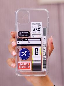 Funda de celular transparente etiqueta patrón - Multicolor - Ver 1