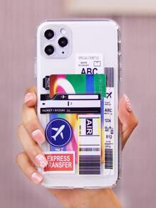 Funda de celular transparente etiqueta patrón - Multicolor - Ver 4
