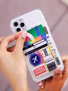 Funda de celular transparente etiqueta patrón - Multicolor - Ver 2