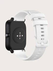 1pc Plain Watchband Compatible With Amazfit GTS - White - View 3