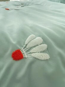 Badminton Tufted Duvet Cover Set Without Filler - Green - View 2