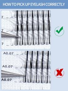 Pestañas Manga, 1 caja de pestañas postizas individuales - Negro - Ver 5