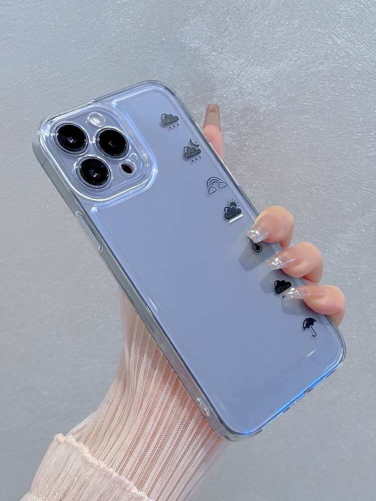Clouds Pattern Clear Phone Case