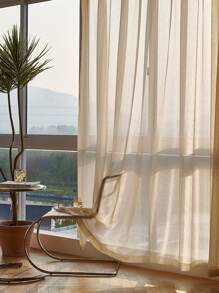 金屬亮絲單片透視窗簾 - 棕色 - 查看 4