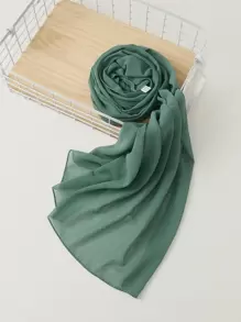 1pc Women Hijab Ladies' Solid Color Chiffon Scarf Suitable For Daily Wear Abaya Accessories Women Veil