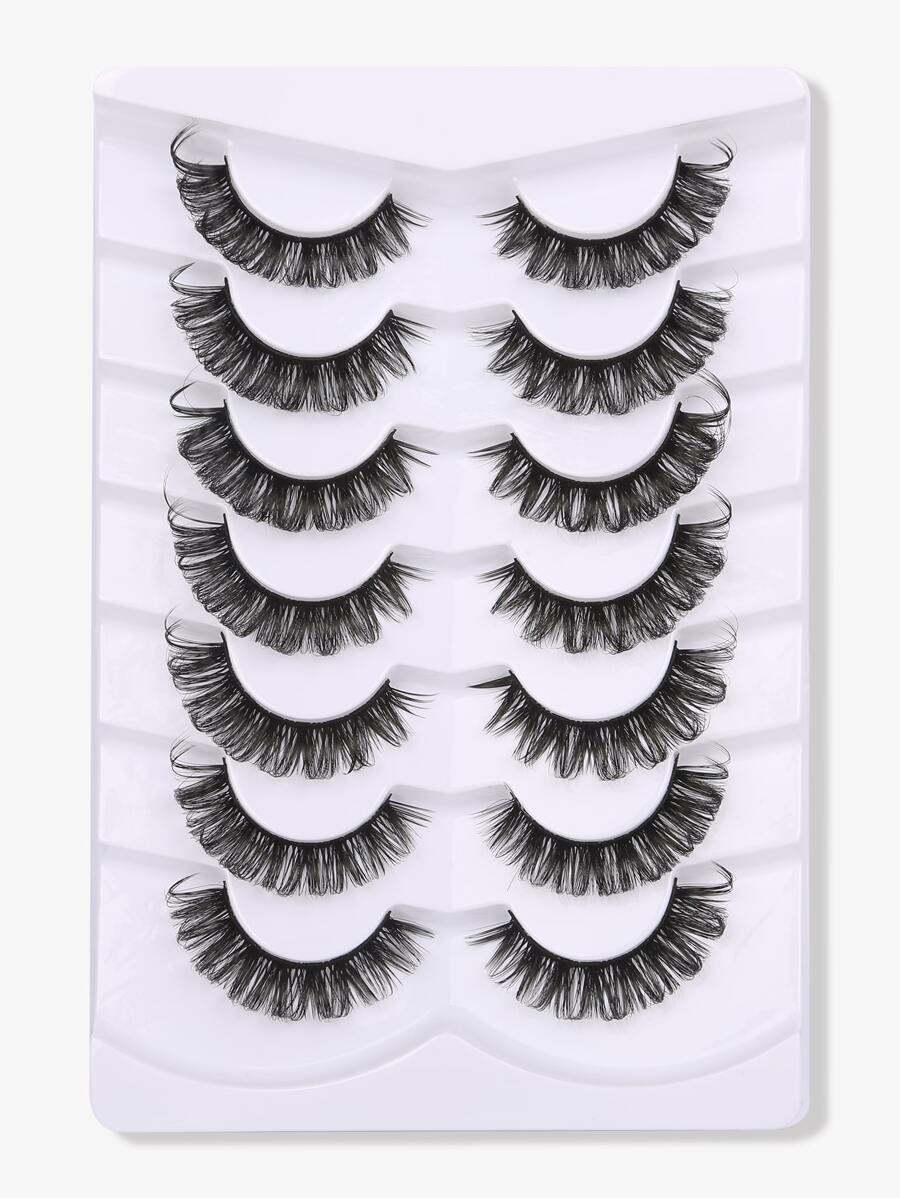 Himirell 7pairs/Set Crisscross Style Fashion False Eyelashes Strip Lashes, Lashes, Eyelashes, Fake Lashes - Black - View 1