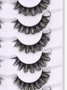 Himirell 7pairs/Set Crisscross Style Fashion False Eyelashes Strip Lashes, Lashes, Eyelashes, Fake Lashes - Black - View 7