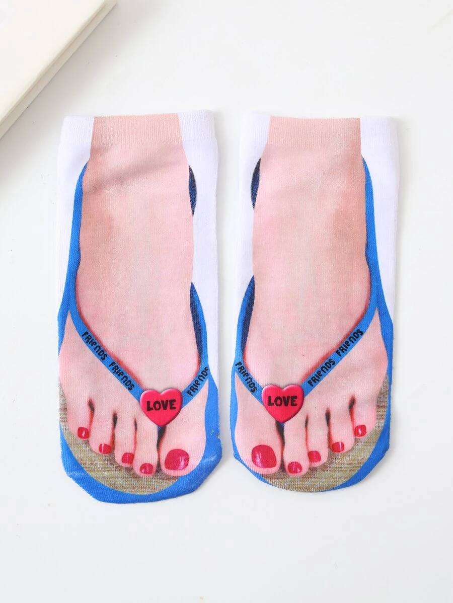 Knöchelsocken mit Fuß Muster