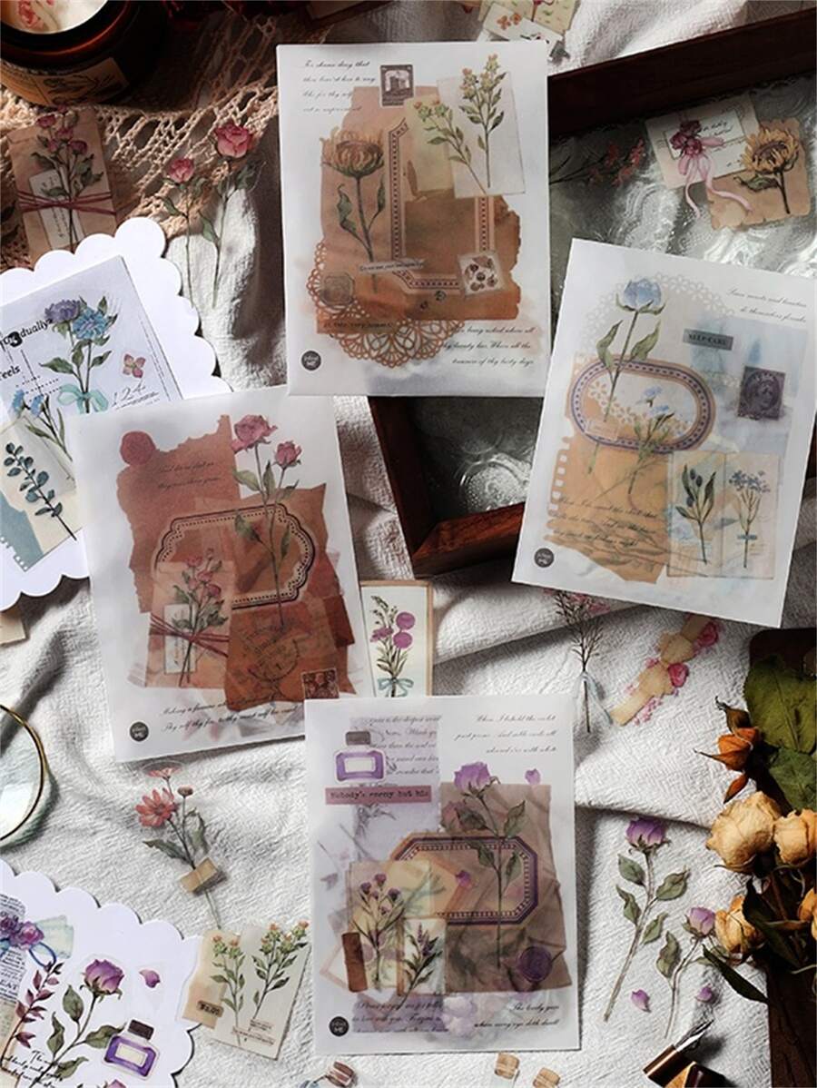 40pcs Flower Pattern Random Sticker - Multicolor - View 1