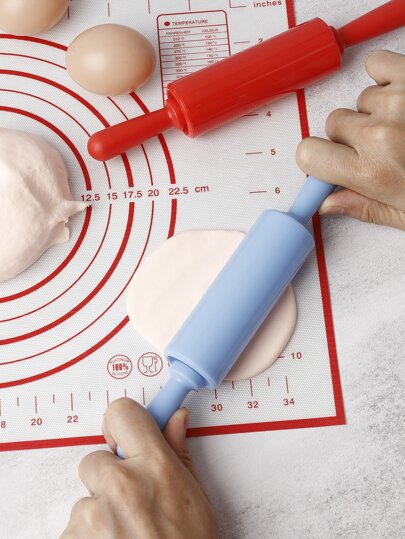 1入組小尺寸塑膠擀麵棍、烘焙工具，用於製作餃子、披薩、麵條等