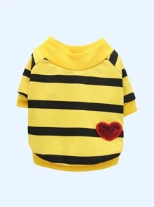 Striped Print Pet Sweatshirt - Multicolor - View 1
