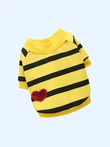 Striped Print Pet Sweatshirt - Multicolor - View 3