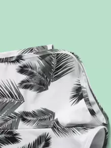 Teen Girls 3packs Tropical Print Contrast Binding Bikini Set Summer Beach - Army Green - View 4