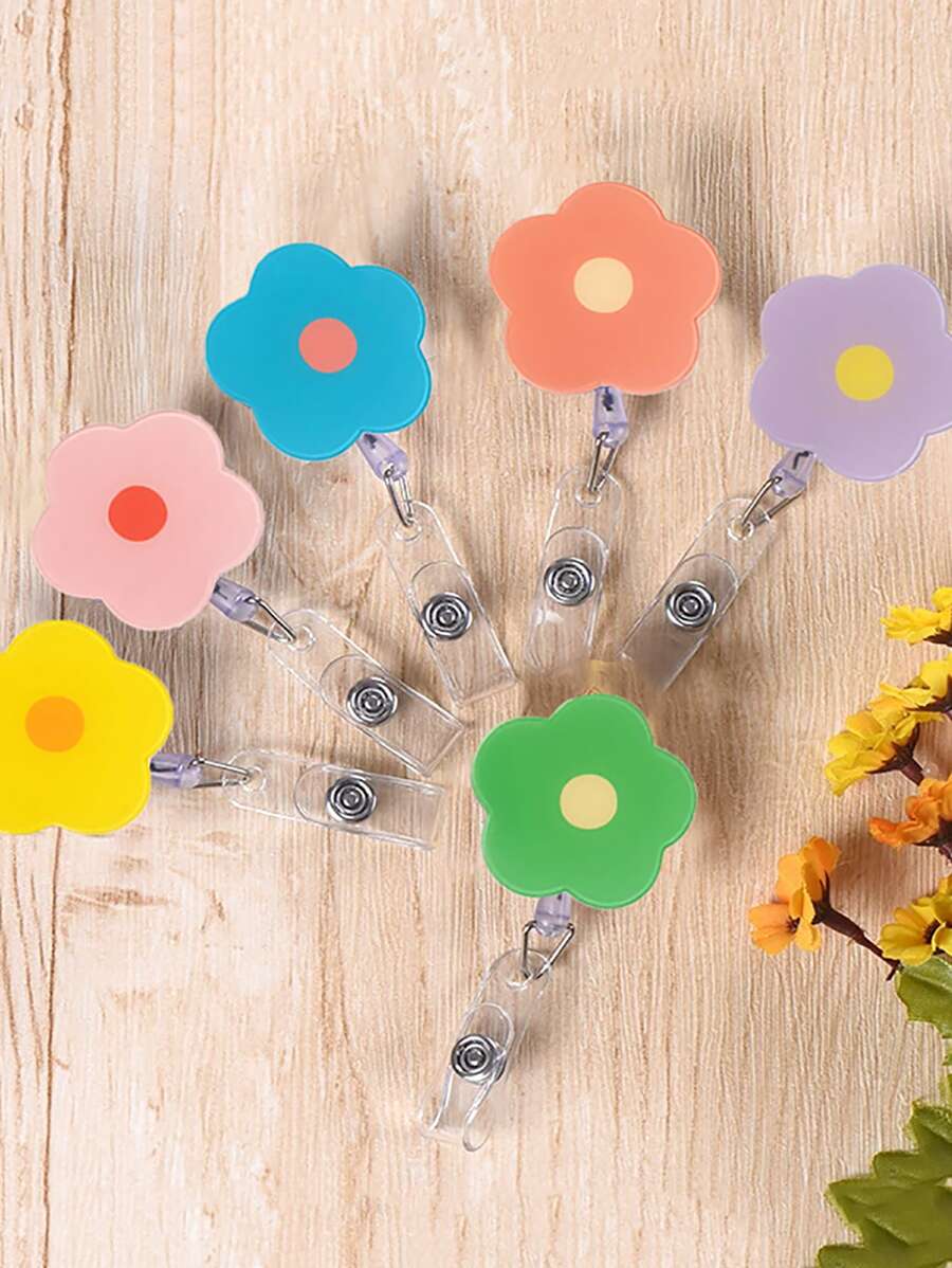1入組花卉設計身份證扣 - 彩色 - 查看 1