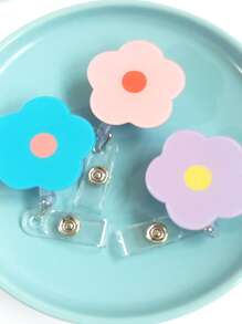 1入組花卉設計身份證扣 - 彩色 - 查看 4