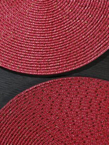 Tapete de comedor de costura de polipropileno rojo, 1 pieza-6 piezas - Rojo - Ver 4