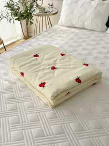 Beetle Embroidered Quilted Bedspread