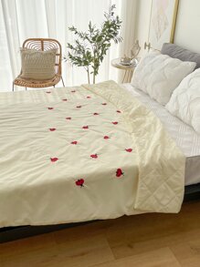 Beetle Embroidered Quilted Bedspread