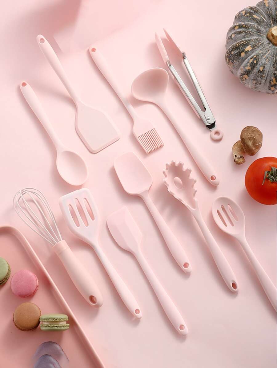 11 piezas Set utensilios de cocina de silicona - Rosa - Ver 1