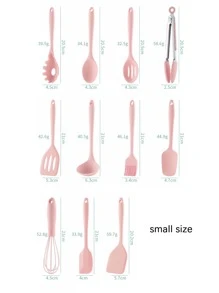 11 piezas Set utensilios de cocina de silicona - Rosa - Ver 3
